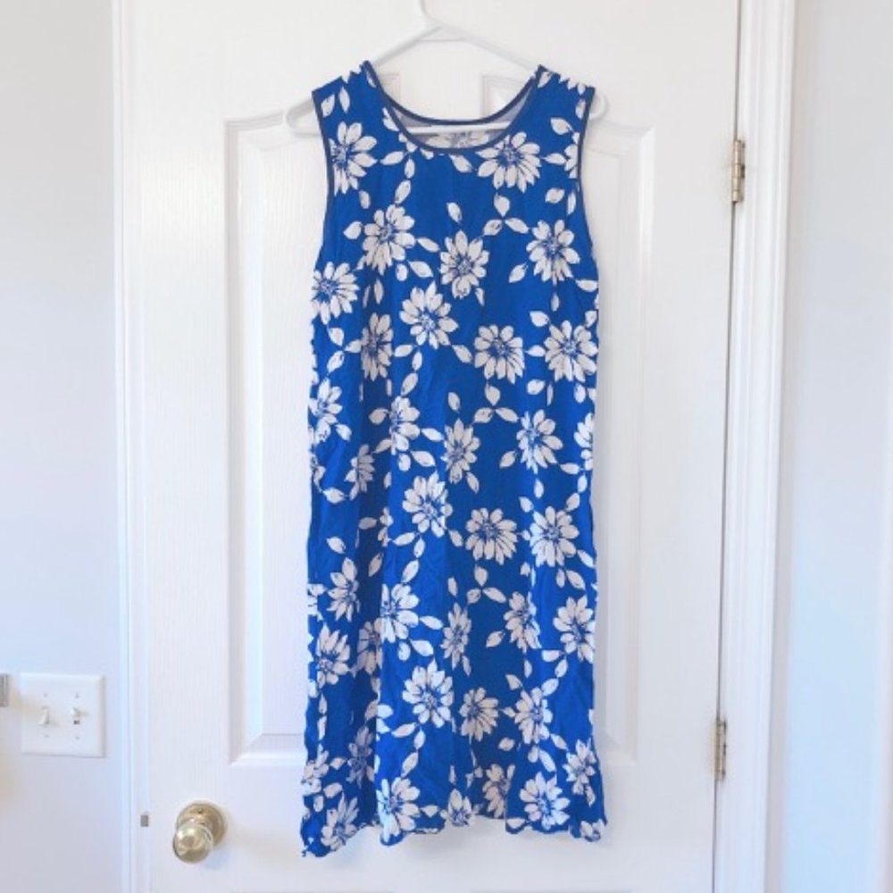 NEW Blue White Flower Spring/ Summer Dress